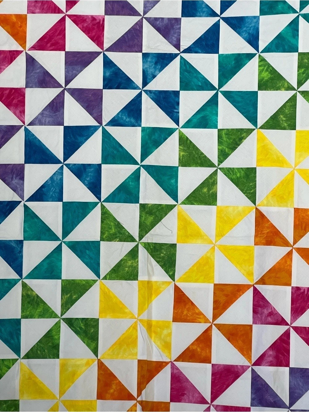 Multicolor Geometric Quilt Top - Picture 3 of 4
